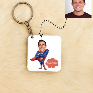 Süper Adam Karikatürlü Kişiye Özel Anahtarlık
