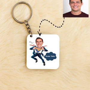 Süper Patron Karikatürlü Kişiye Özel Anahtarlık
