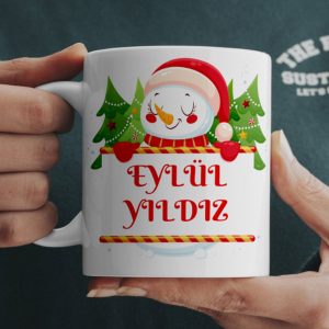 Hediyelik İsimli Kırmızı Yılbaşı Kupası