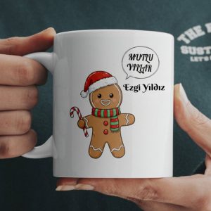 Kurabiye Adam İsim Yazılı Yılbaşı Kupası