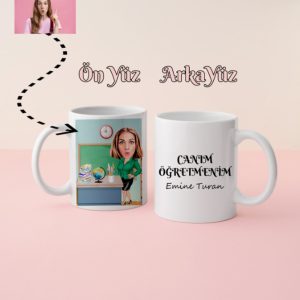 Öğretmen Sınıf Karikatürlü İsimli Kişiye Özel Kupa Bardak